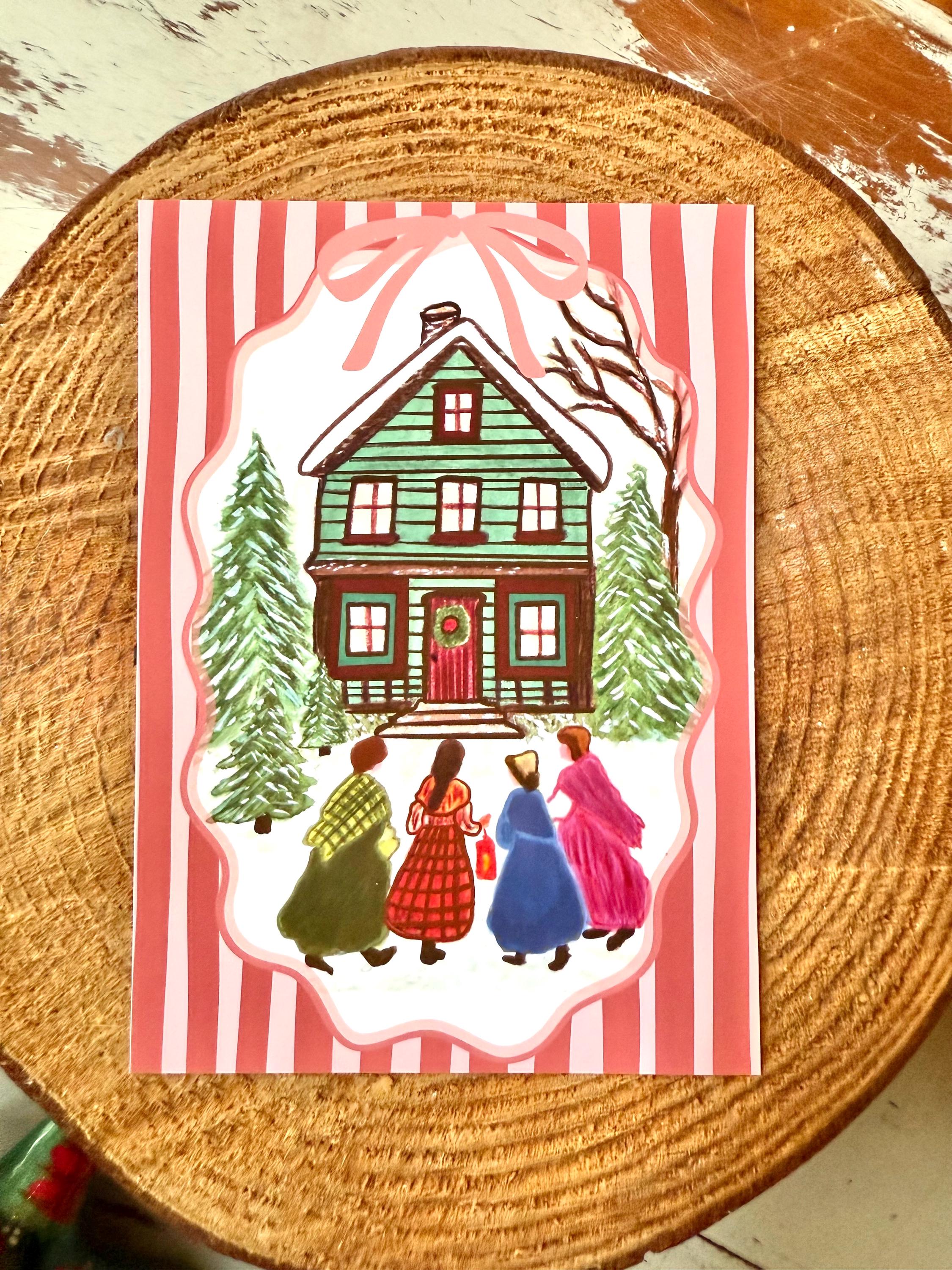Little Women Art Print | March Sisters Illustration, Cottagecore Decor, Louisa May Alcott, Wall Art Print