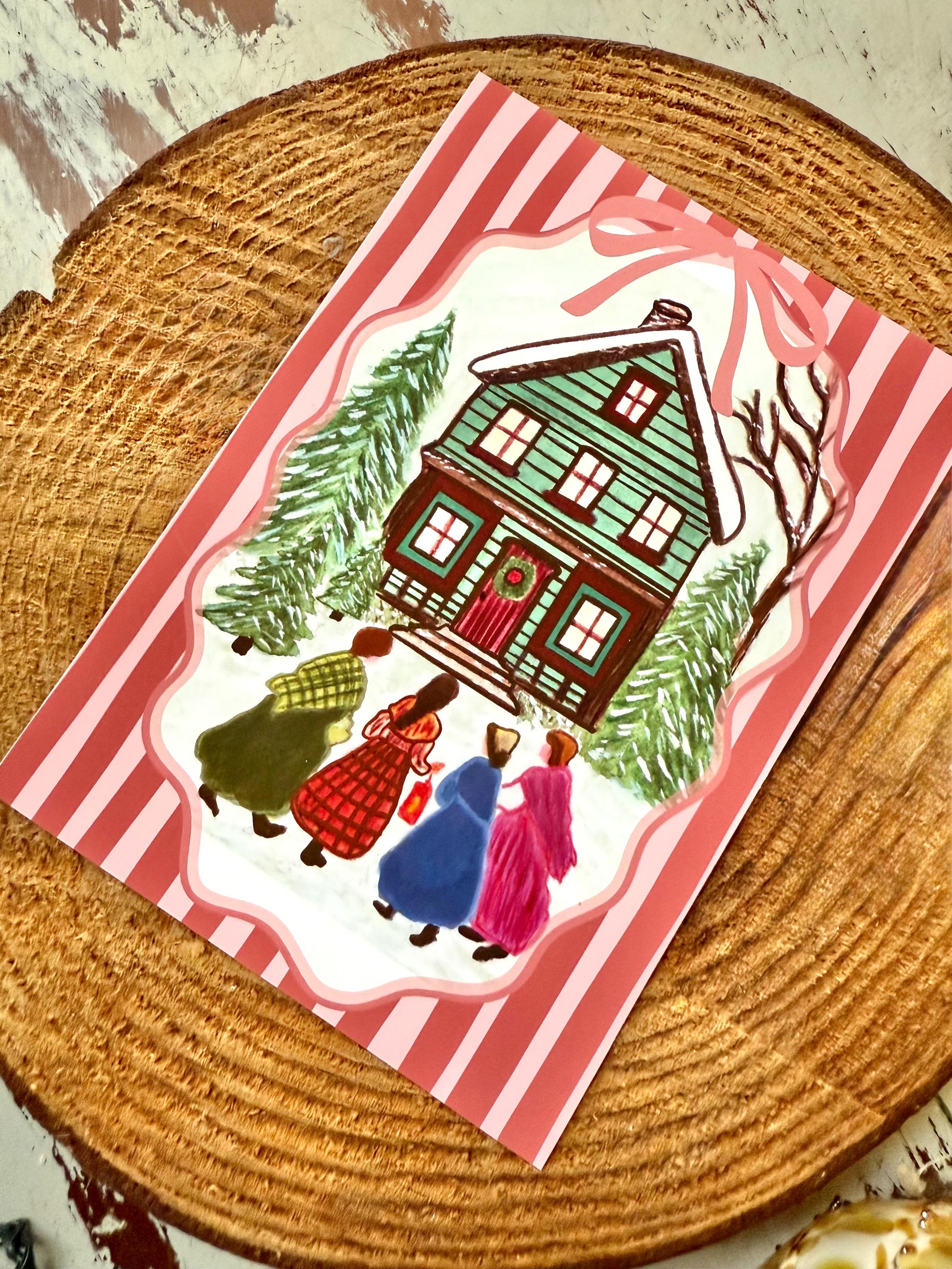 Little Women Art Print | March Sisters Illustration, Cottagecore Decor, Louisa May Alcott, Wall Art Print