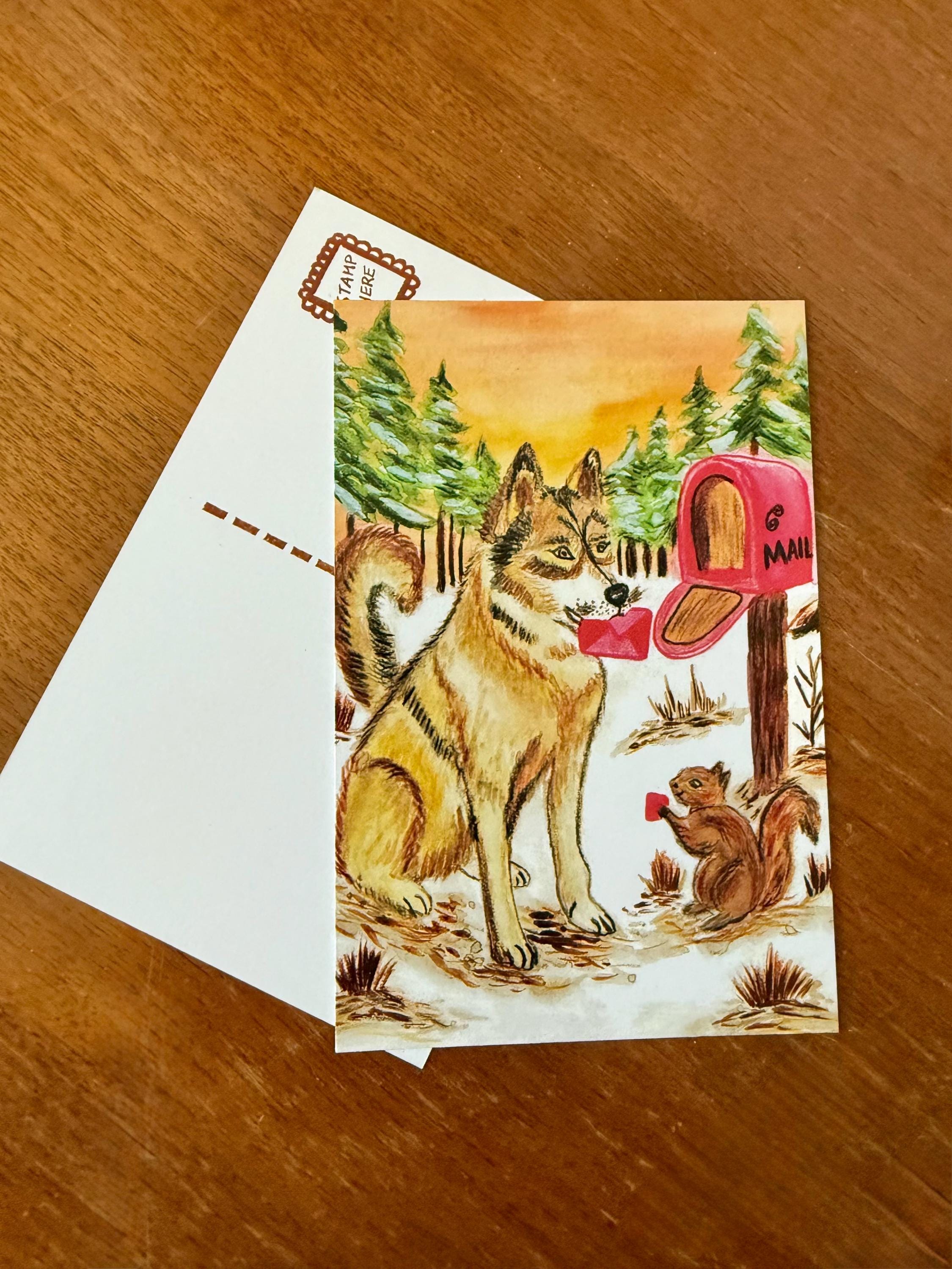You Got Mail Postcard, Husky Valentine Postcard