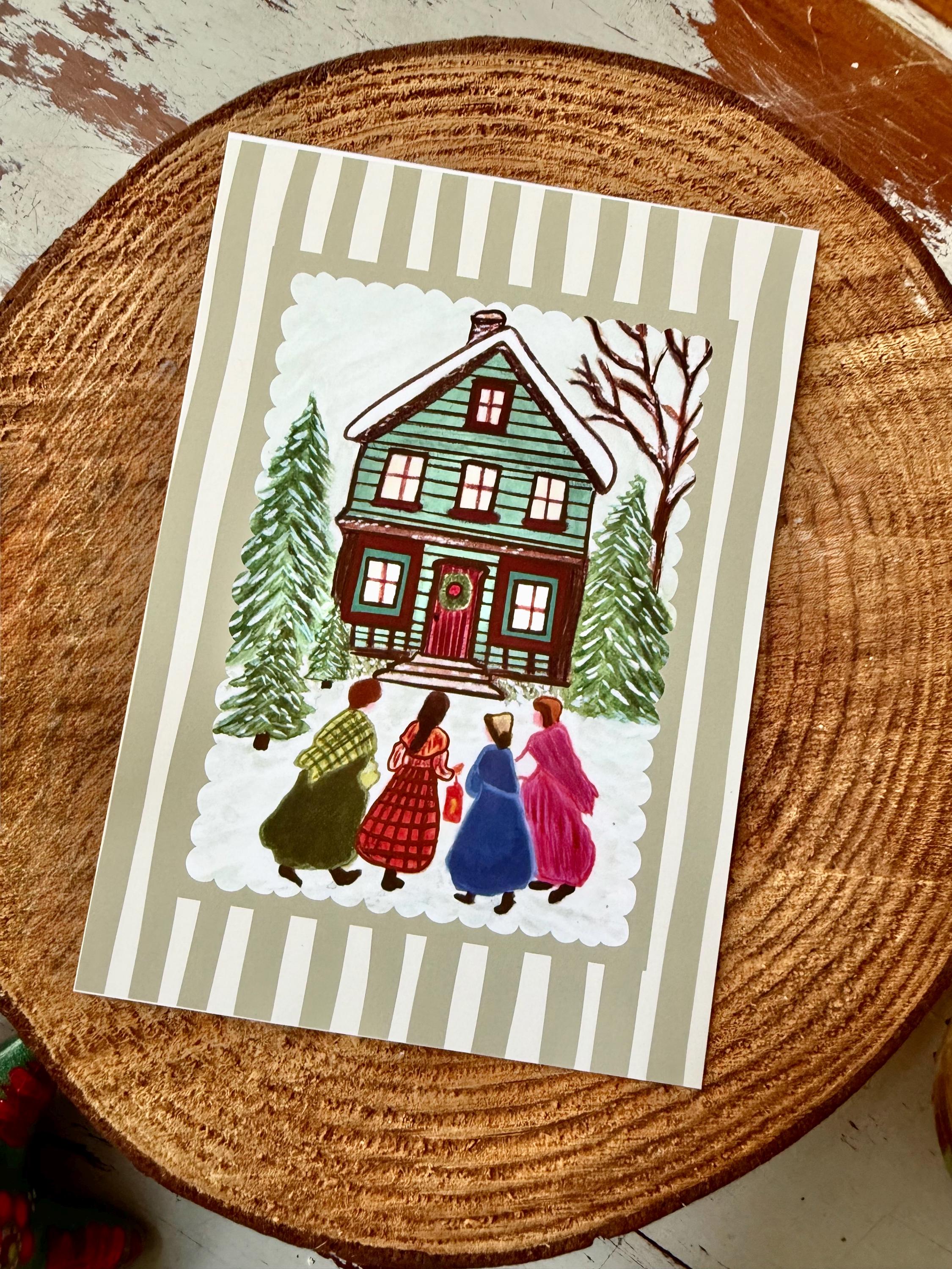 Little Women Art Print | March Sisters Illustration, Cottagecore Decor, Louisa May Alcott, Wall Art Print