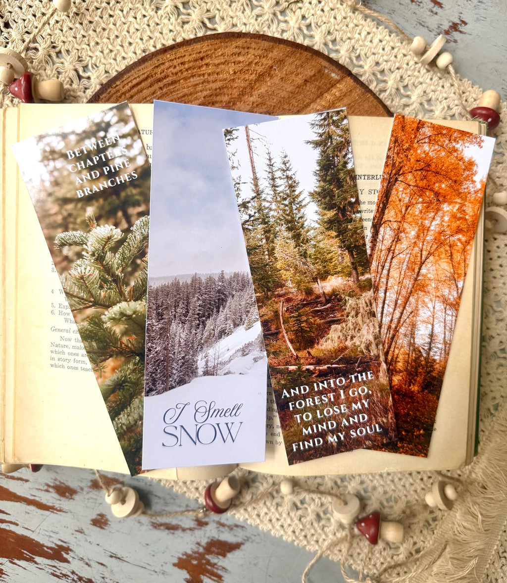 Snowy Forest Bookmark | Winter Woodland Photography | Oregon Snow Bookmark | Book Lover Gift