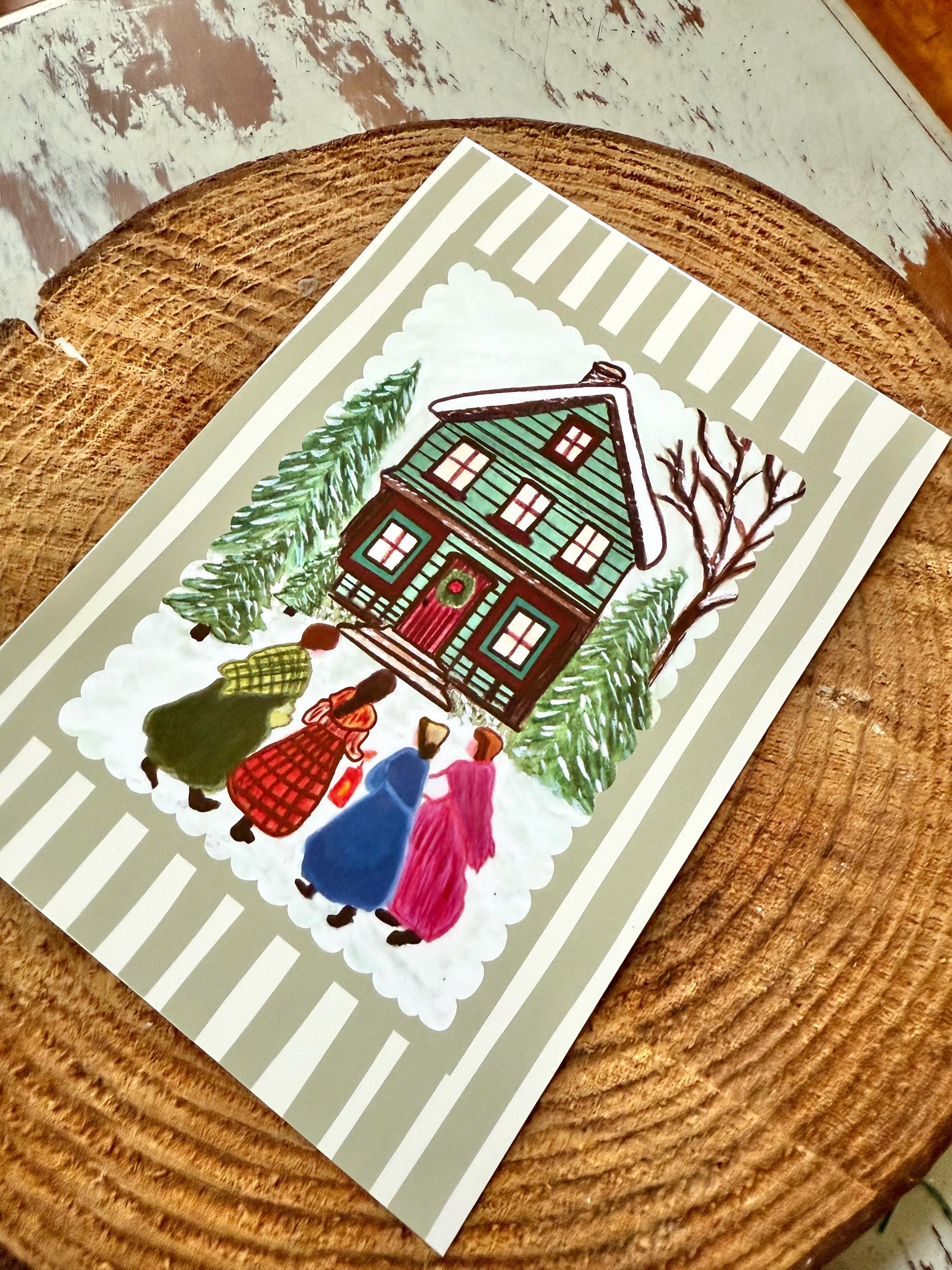 Little Women Art Print | March Sisters Illustration, Cottagecore Decor, Louisa May Alcott, Wall Art Print