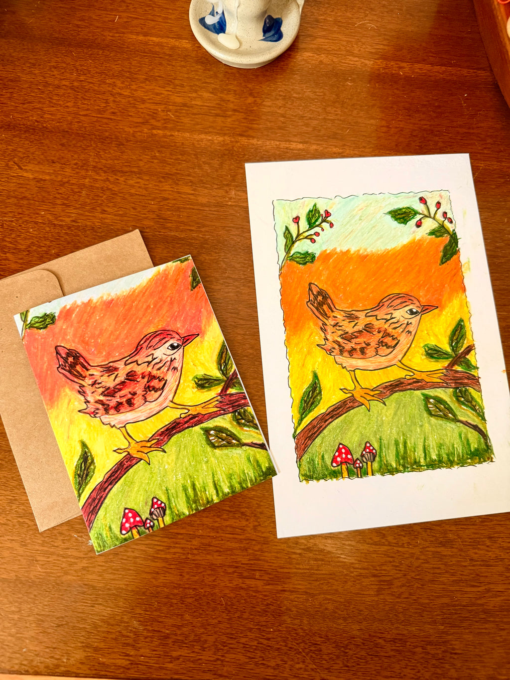 Finch Bird Greeting Card
