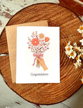 Hand Painted Floral Congratulations Card, Bridal, Wedding