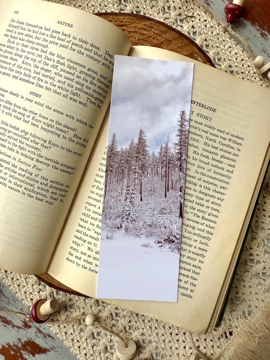 Snowy Forest Bookmark | Winter Woodland Photography | Oregon Snow Bookmark | Book Lover Gift