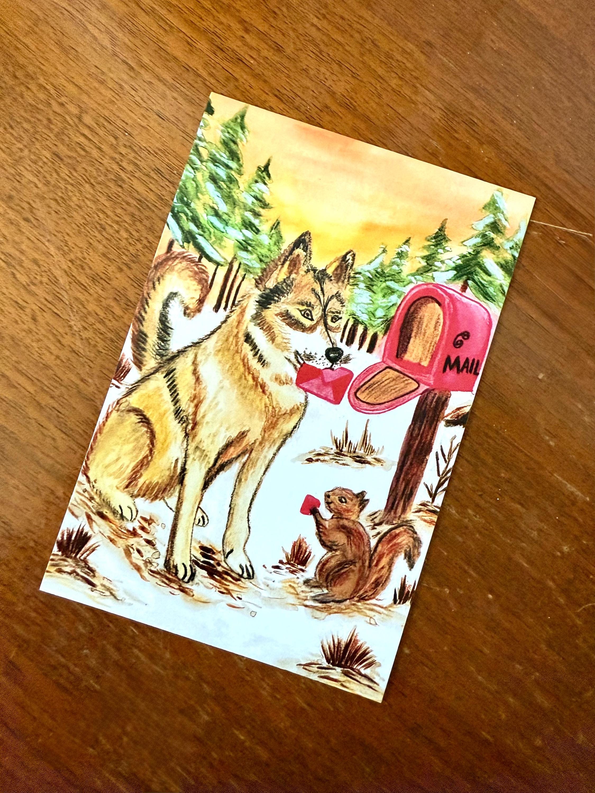 You Got Mail Postcard, Husky Valentine Postcard